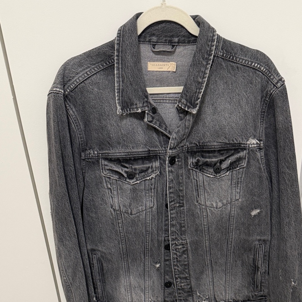 All Saints Charcoal Denim Jacket